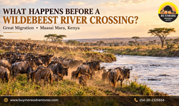 What Happens Before a Wildebeest River Crossing?